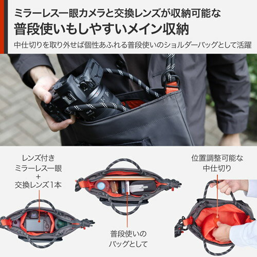 アウトドアプロダクツ ODRCSBMGY ロープ カメラショルダーバッグ M グレー