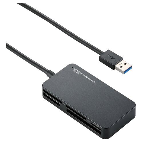 エレコム MR3-A006BK メモリリーダライタ USB3.0対応 SD microSD MS XD CF対応 スリムコネクタ ブラック