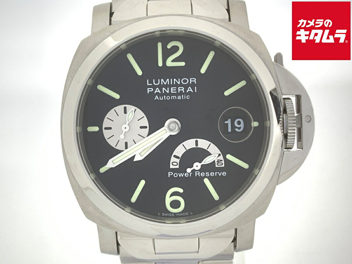 【中古】 【良品】 パネライ ルミノール パワーリザーブ ブラック PAM00126 ステンレススティール 【1年保証】