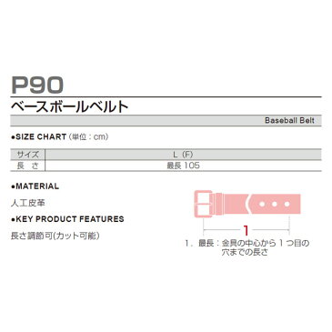 P-90 ベースボールベルト 野球ベルト ジュニア 子供用 大人サイズ 練習着 チーム用ウェア シンプル無地 wundou ウンドウ 送料無料