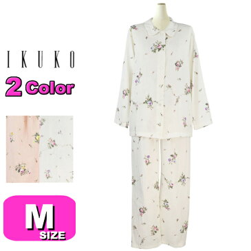 IKUKO イクコ IN210QJ2 ダブルガーゼ花柄　襟付きパジャマ 長袖 前開きタイプ 母の日 プレゼント ギフト