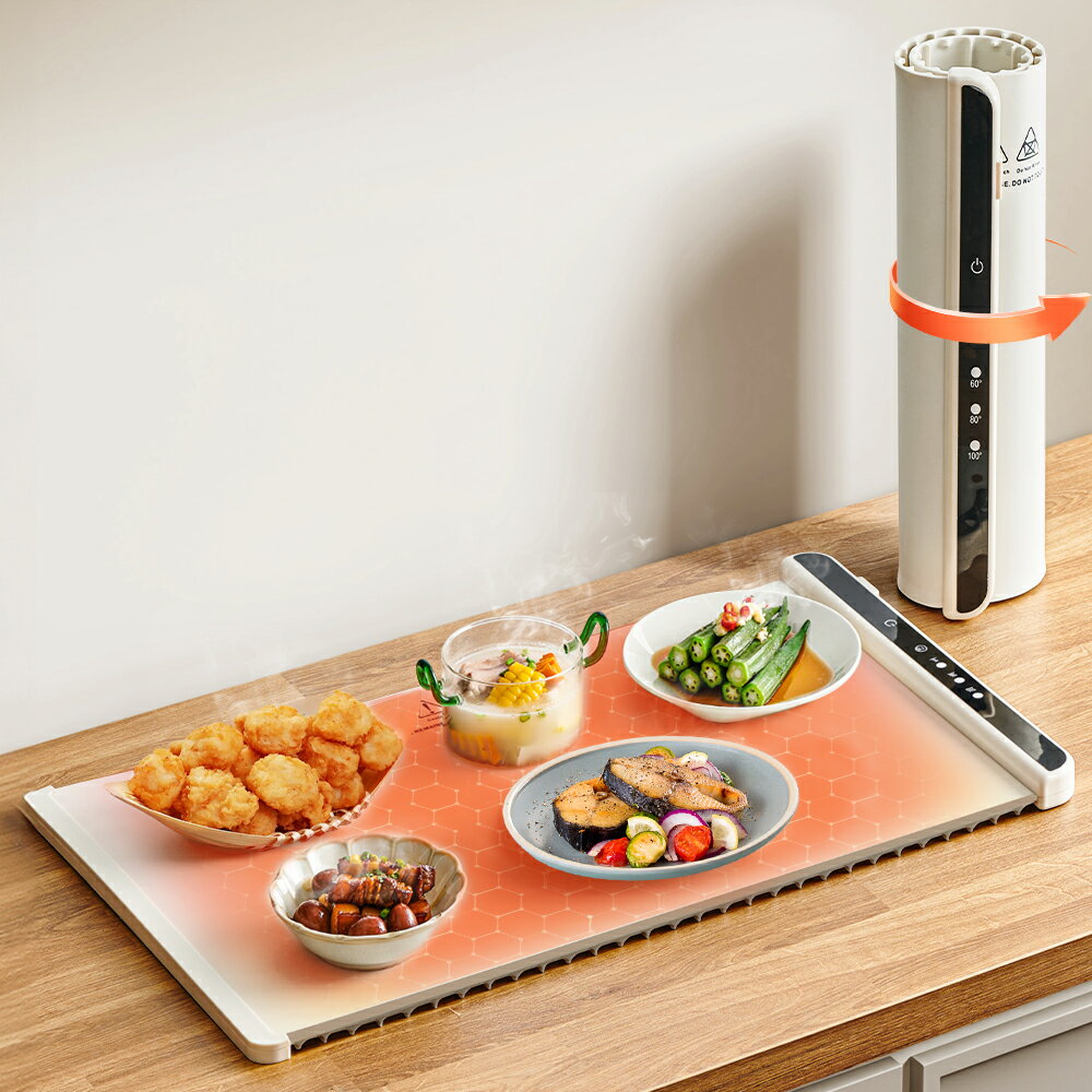 【マラソン限定300円OFFクーポン】食品保温プレート 食品級シリコン製 電気保温トレイ 卓上保温プレート 3段階温度調節可 オンタッチ操作 60℃ 80℃ 100℃ 超軽量 パン発酵 ホットプレート 10秒急速加熱 お手入れも簡単 大容量 収納簡単 防水 防油 耐油性