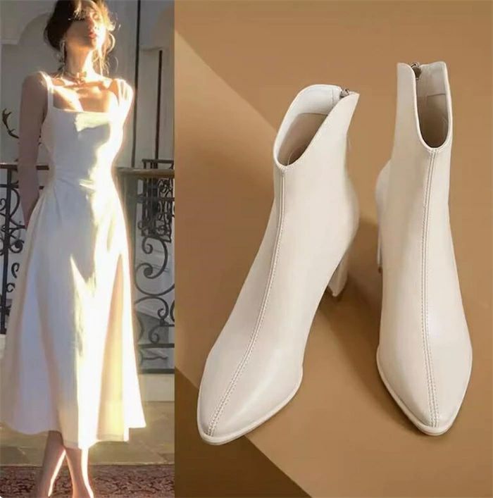 レディース 歩きやすい ブーツ ストレッチブーツ バックファスナー チャンキーヒール ミドル ブーツ 大人用 おしゃれ きれいめ