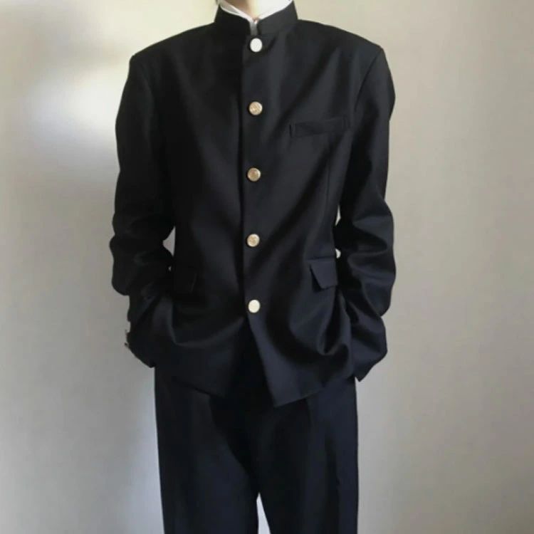 スラック ジャケット スクール ボーイズ ジュニア メンズ 2点セット ズボン 上着 ラウンド襟 詰襟 学ラン 制服 男子 上下セット