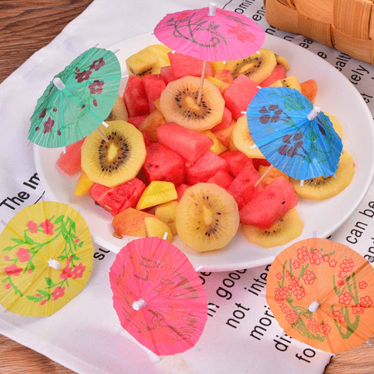 和風タイプ パラソル 100本セット 紙傘 フルーツピック 料理の飾り 傘 お子様ラン...