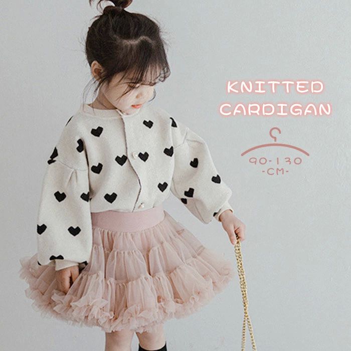 90cm ハート 白 秋 春 お出かけ ガールズ おしゃれ かわいい カジュアル 赤ちゃん 羽織り アウター キ..