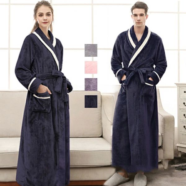 ペアルッ 長袖 厚手 大きいサイズ ロング バスローブ 着る毛布 レディース メンズ 冬 パジャマ 寝巻き もこもこ ガウン カップル