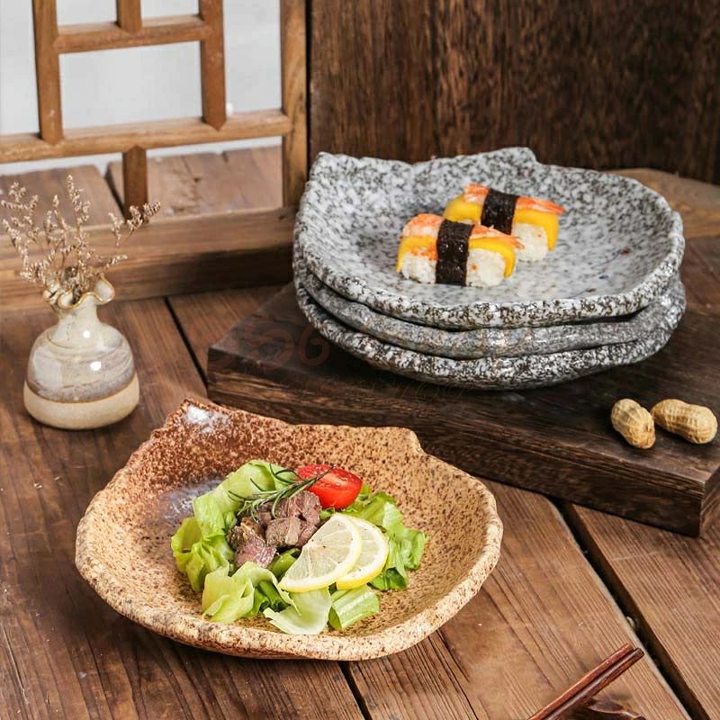不規則 セラミック皿 アイデア洋食皿 ステーキ皿 お菓子 ボウルフルーツサラダ ボ...