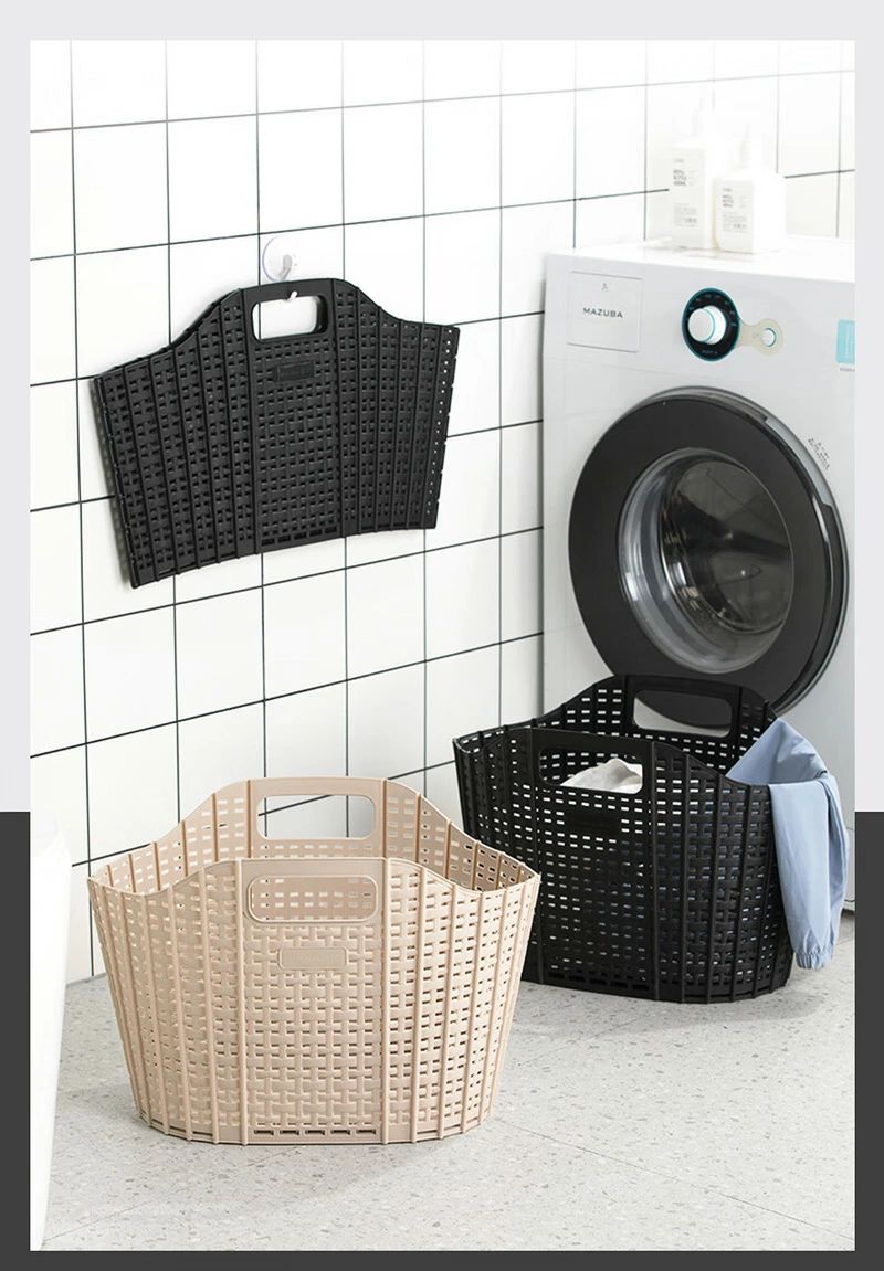 洗濯 収納 軽量 軽い 省スペース 洗濯機横 持ち手付き 持ち手 洗濯カゴ 洗濯かご おしゃれ コンパクト ..