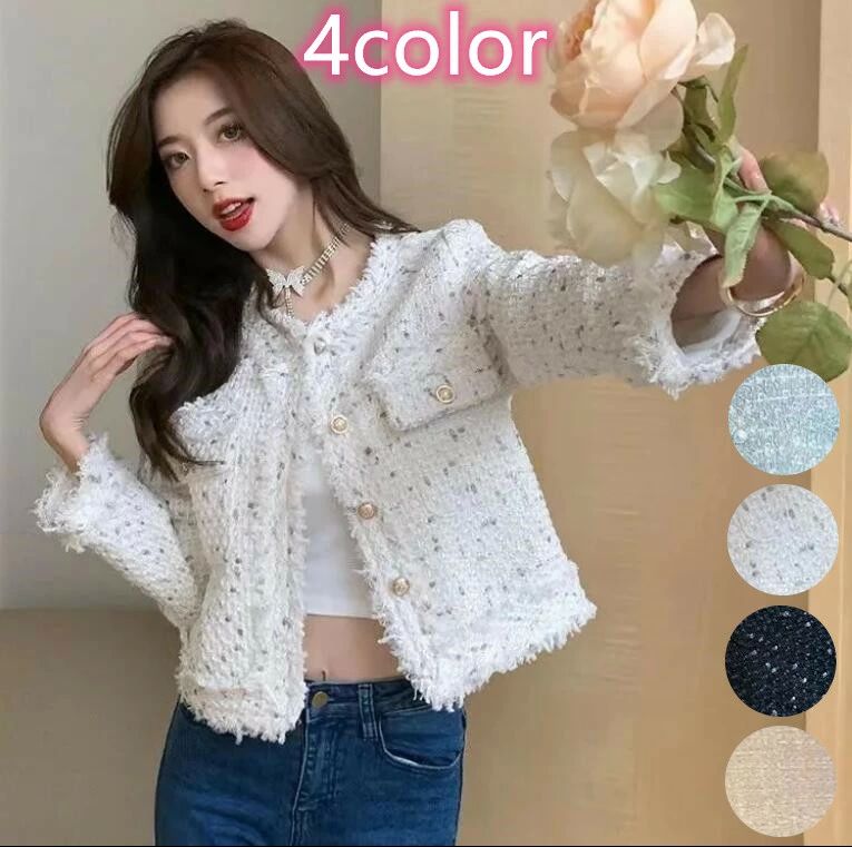 冬 春 黒 白 母 大人女子 卒業式 ママ 母 結婚式 コート 入学式 オフィス フォーマル 長袖ジャケット ノーカラー ツイードジャケット ツイード ファンシー アウター 卒園式 入園式 卒業式 入学式 レディース