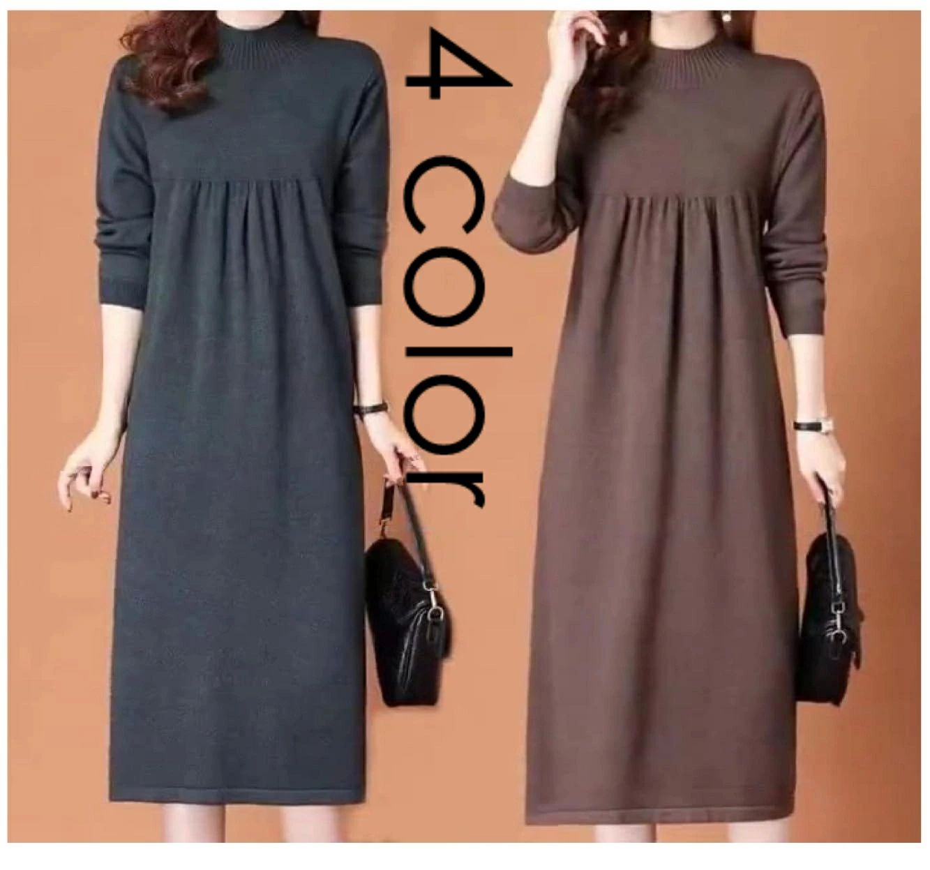 レディース 秋冬 上品 大人 タイト フロント ニット ワンピース