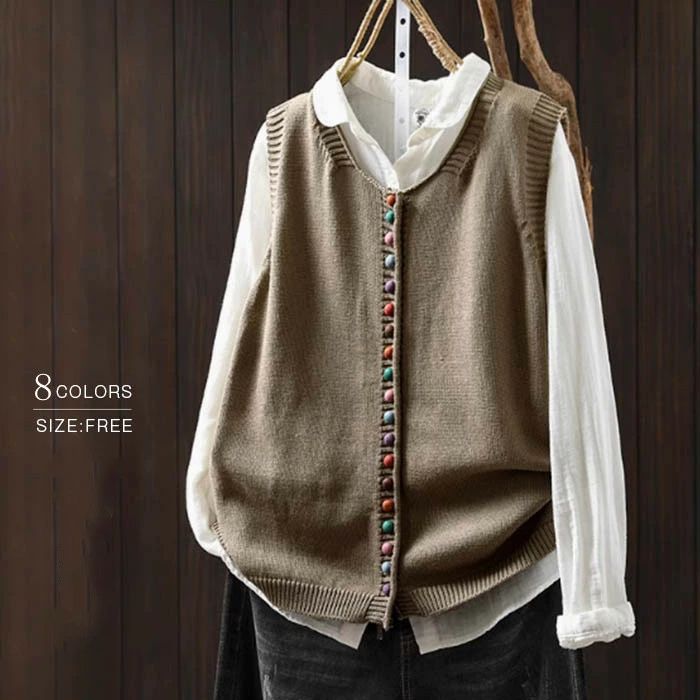 ク カーディガン ノースリーブ ショート丈 羽織 プルオーバー セーター Vネック 春秋 冬 秋 春 前開き ベスト レディース ニット