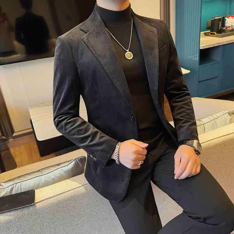 アウター 無地 オフィス 通勤 カジュアル ビジネス 高級感 イージーケア スリムフィット コーデュロイ 秋冬 メンズ