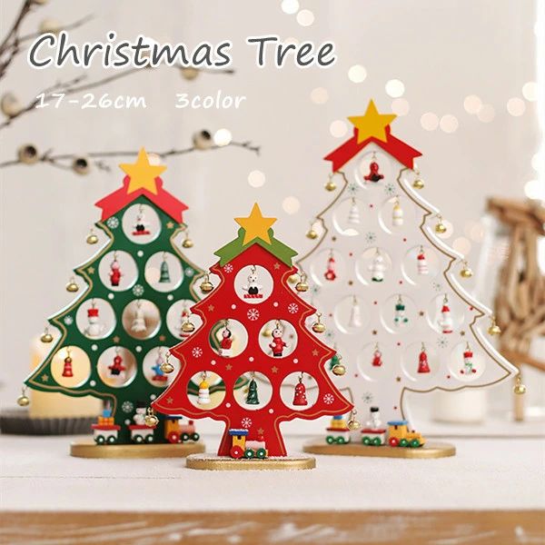 Christmas Tree - クリスマスツリー 卓上 3color おしゃれ 北欧 木製 飾り 小型 コンパクト テーブル ミニツリー DIY 雰囲気満々 クリスマスデコレーション インスタ映え クリスマス パーティー 北欧 部屋 飾りつけ ミニツリー プレゼント 送料無料 22cm 27cm 31cm