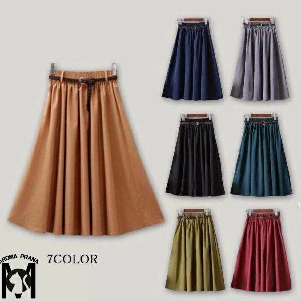 サー 低身長 小柄 ヒザ丈 スカート ミモレ丈 Aライン 無地 大人 黒 膝丈 フレアスカート 春夏 夏 春 レディース ひざ丈 スカート