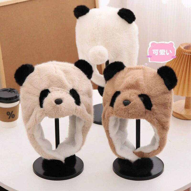 雪遊び イベント 耳覆い 小道具 コスプレ もこもこ 防寒 大人 子供 漫画耳 冬 暖かい 着ぐるみ パンダ ..