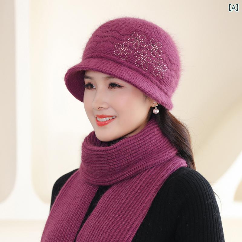 スト スカーフ 婦人 女性 バケットハット ニット 女性 敬老の日 レディース 帽子 マフラー セッ ...