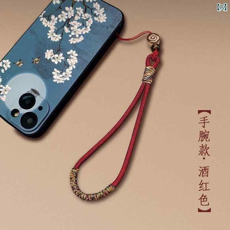 編み込み ペンダント 防止 紛失 長短 チェーン ロープ リスト チャイナ風 ...