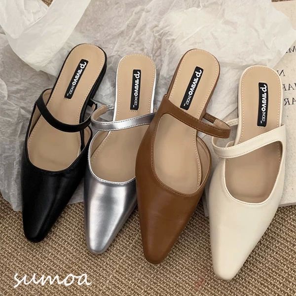 上 美脚 ペタンコ 歩きやすい ポインテッドトゥ レディース シューズ バレエ サンダル パンプス ミュー..