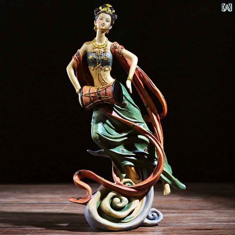 ギフト オフィス 書斎 ルーム リビング 装飾 家庭 禅 樹脂 装飾品 女性 飛ぶ 空 敦煌 中国 おしゃれ イ..