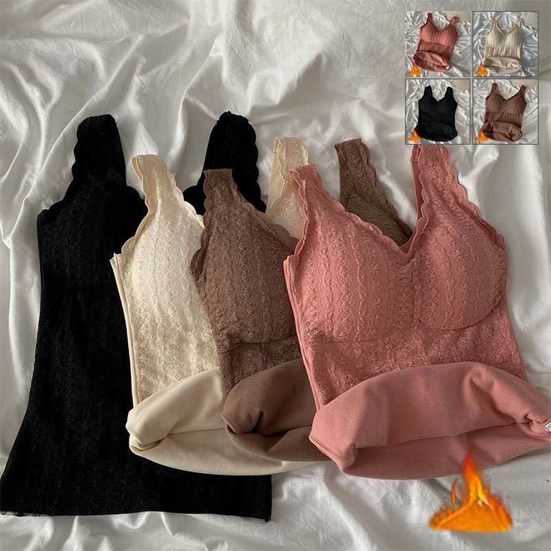 薄手 防寒インナー 発熱インナー キャミソール ボア 秋冬 タンクトップ 裏起毛 女性用 カップ付きタン..