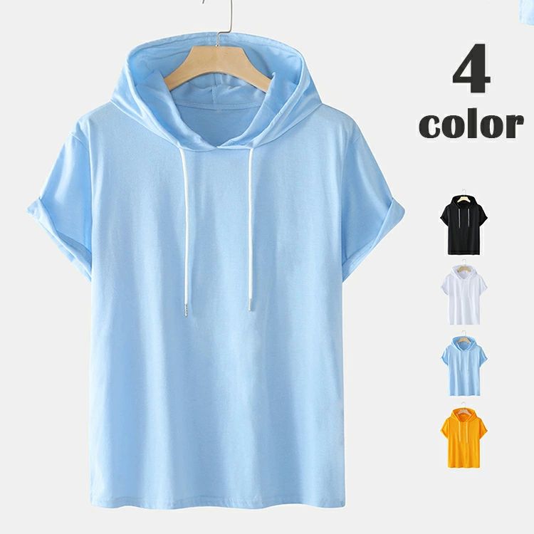 夏 トップス 大きいサイズ カジュアル プルオーバー プルパーカー 半袖パーカー メンズ