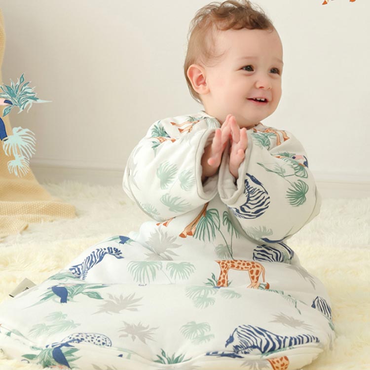 オールイ ボア 厚手 女の子 スリーパー 冬 ベビー 男の子 袖取り外し可能 キッズ 2way 暖かい 長袖 ルームウェア 赤ちゃん 寝袋 2