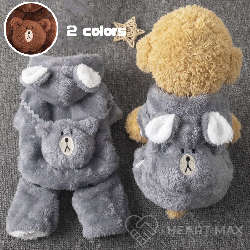 コスプレ衣 柔らかい 通気性 冬服 可愛い 犬服 小型犬 猫服 クリスマス テディベア コスチューム クマ ..