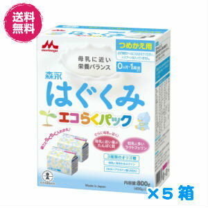 【5個セット】森永はぐくみ エコらくパック つめかえ用400g 2袋