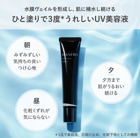 ♪オープンSALE♪ ※国内正規品※ KANEBO カネボウ ヴェイル オブ デイ 40g SPF50 PA+++ みずみずしい ツヤ感 継続補水 日焼け止め UV美容液 化粧下地 UV