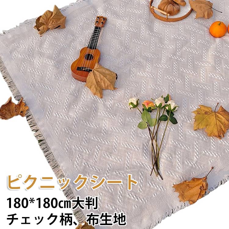 Rakuten - レジャーシート 布 ピクニックシート 180*180cm 大きい 大判 厚手 洗える ラグ ブランケット おしゃれ かわいい チェック シンプル コンパクト 折りたたみ 1人用 2人用 3人用 4人用 花見 花火大会 キャンプ 子供