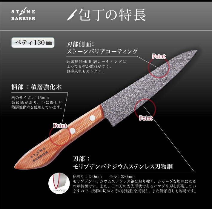 【正規品】 スーパーストーンバリア包丁 ペティ130mm 送料無料 包丁 日本製 料理 クッキング 便利 アウトドア 台所 キッチン お手入れ簡単 切れる 切れ味抜群 レジェンド松下 TV紹介 高品質 月曜から夜更かし ラヴィット 行列のできる相談所 ギャル曽根 ギフト PFOA不使用 2