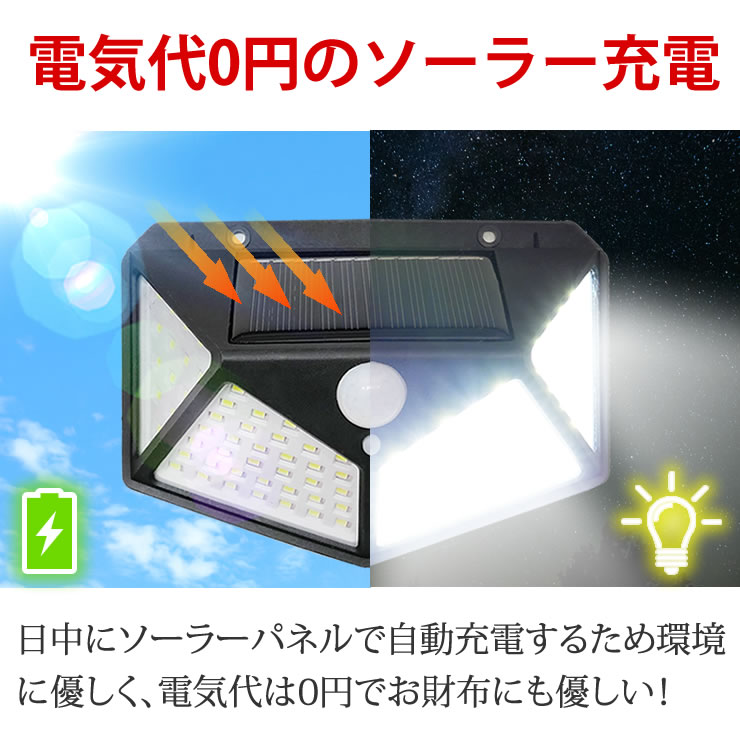 ソーラーパネルで自動充電 人感センサーが搭載 ...の紹介画像3
