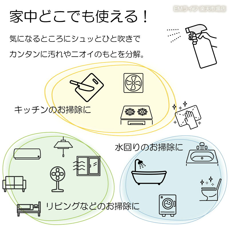EMW 500ml ハウスケア用発酵液 自然のチカラ 環境浄化微生物資材 | イーエムダブリュー イーエムダブル em菌 掃除 お掃除 トイレ掃除 掃除用品 おすすめ 消臭 脱臭 汚れ落とし 臭い消し 臭いとり キッチン 浴槽 水回り リビング em研究所 活性液 ペット emlife-10000074 EMライフ楽天市場店 サンプル画像3