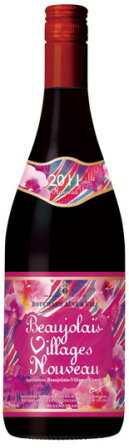 250年以上の歴史を誇るブシャール・エイネ社製　花言葉に震災からの復興の想いをこめた新ラベルデザイン【11月17日解禁】ブシャール・エイネ　ボージョレ・ヴィラージュ・ヌーヴォ　2011　赤　750ml　ボージョレヌーボー　ボジョレーヌーボー