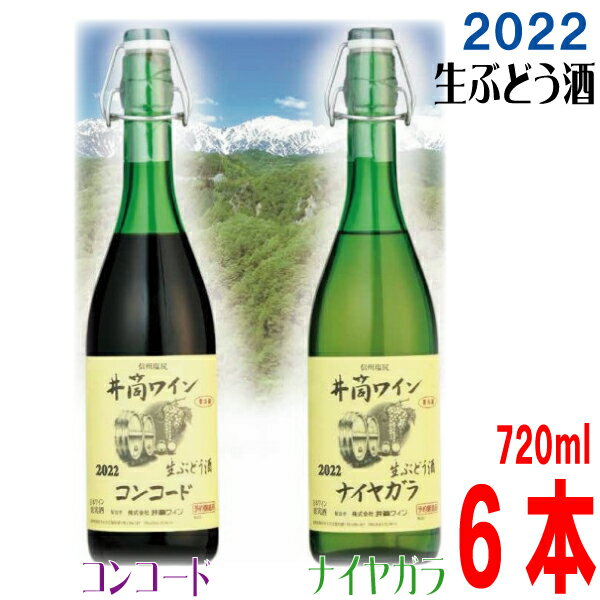 井筒無添加生ワイン2022年新酒　720ml　赤3本白3本　計6本イヅツ　生ぶどう酒限定醸造　クール便にて井筒ワイン