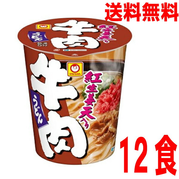 【本州送料無料】縦型ビッグ　紅生姜天入り牛肉うどん　1箱12食入り（94g×12個）ケース売り北海道・四国・九州行きは追加送料220円かかります。マルちゃん東洋水産のサムネイル
