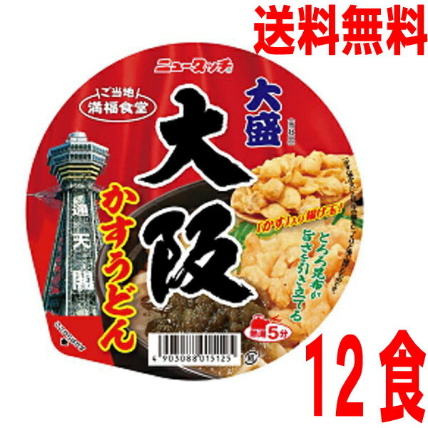 【本州送料無料】ニュータッチ 大盛大阪かすうどん129g×12個　ヤマダイ　北海道・四国・九州行きは追加送料220円かかります。2ケースまで同梱可能です。のサムネイル