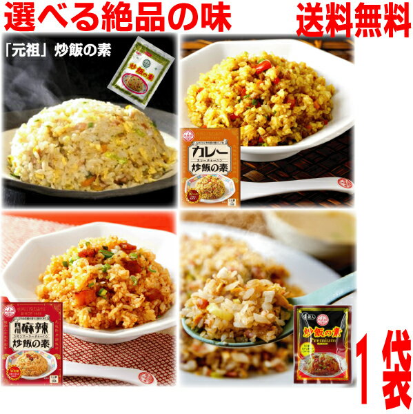 【メール便 1袋 送料無料】 4種から選べる炒飯の素 1袋炒飯の素　炒飯の素プレミアム　四川麻辣炒飯の素　カレー炒飯の素　チャーハンの素 ヤキメシの素 調味料 料理の素 選べる 食べ比べ 中華 時短 マーラー おうちごはん あみ印 ISK