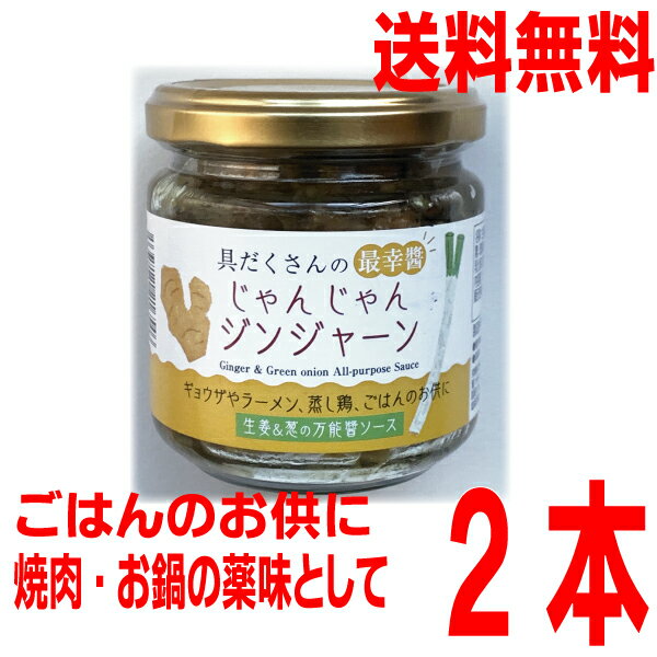 【新発売】【2本　本州送料無料】最高醤　具だくさんのじゃんじゃんジンジャーン　150g× 2本　生姜と葱の万能醤ソース　マルシンフーズ北海道・四国・九州行きは追加送料220円かかります。