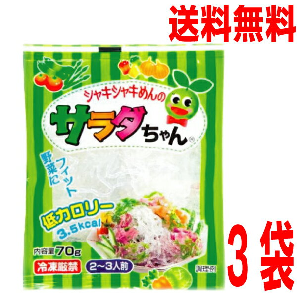 【3袋 メール便送料無料】サラダちゃん 70g×3袋　海藻クリスタル姉妹品　　日本業務食品海藻麺マルシン
