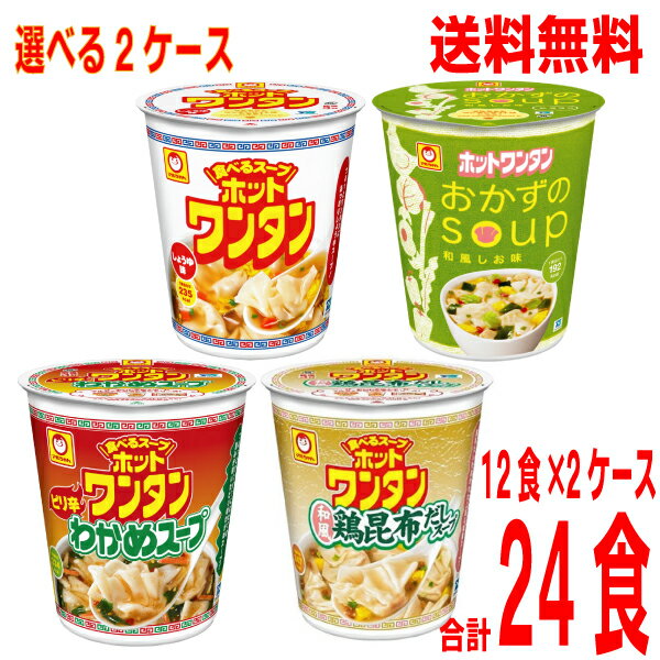 【本州送料無料】ホットワンタン　しょうゆ味　おかずのスープ　1箱12入り×2ケース（合計24食）マルちゃん東洋水産ワンタンスープ