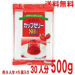 【本州送料無料】カップゼリー80℃　ストロベリー味　かんてんぱぱ100g×5袋　500g　寒天ゼリーの素　北海道・四国・九州行きは追加送料220円かかります。con