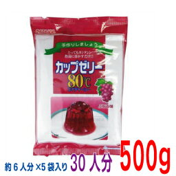 カップゼリー80℃　ぶどう味　かんてんぱぱ100g×5袋　500g　寒天ゼリーの素　グレープゼリー