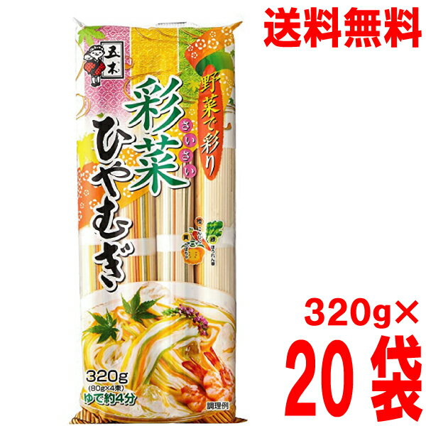 【本州送料無料】五木食品　彩菜ひやむぎ　320g×20袋入り　長期保存OK！北海道・四国・九州行きは追加送料220円かかります。 1