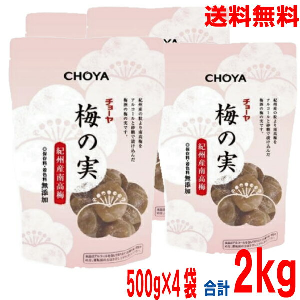 【本州4袋 送料無料】チョーヤ 梅の実　500g×4袋　合計2kg　梅酒の梅の実　和歌山県産梅酒のうめ保存料・着色料無添加北海道・四国・九州行きは追加送料220円かかります。