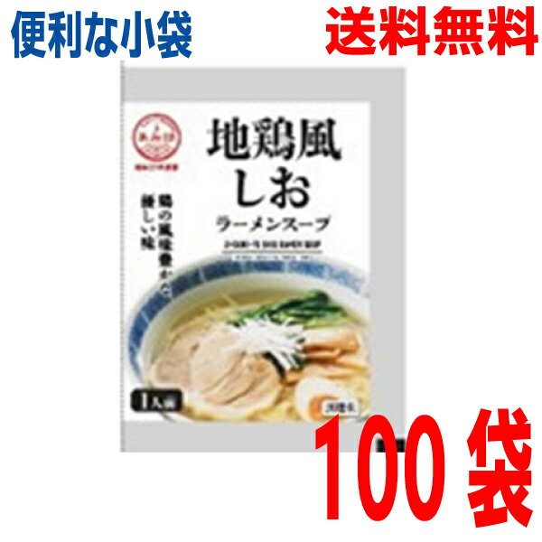 【100袋本州送料無料】小袋　地鶏風塩ラーメンスープ 　100袋塩ラーメンスープの素 調味料 おうちごは..