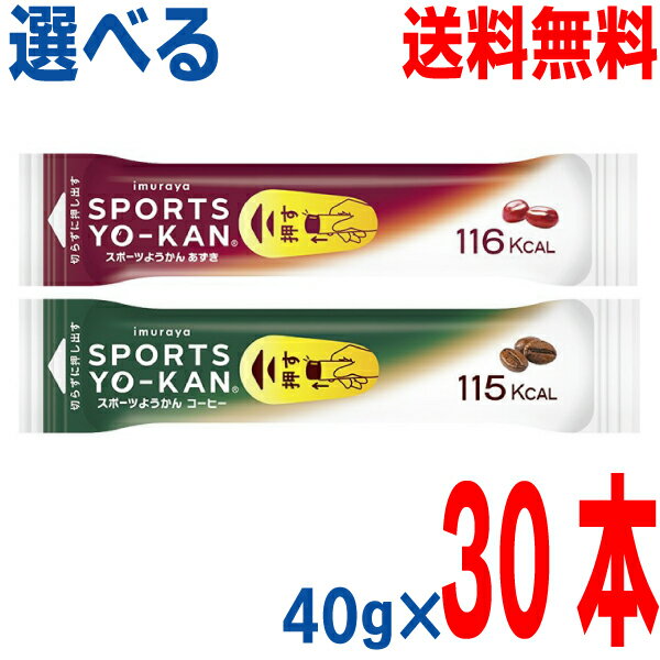 【選べる30本 本州送料無料】 井村屋　スポーツようかん ●あずき ●コーヒー　40g×30本　スポーツ羊羹北..