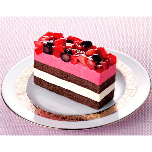 業務用ケーキ フレック いちごとブルーベリーのケーキ 6個入　約77g×6P 　すぐ解凍でいつでも食べられるフリーカット　ケーキ　プロ仕様　フレック味の素クール便にて発送のサムネイル