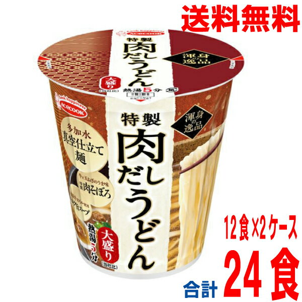 【2025.2月中旬発売　予約商品】【2ケース本州送料無料】渾身の逸品　特製肉だしうどん　大盛り　12個×2ケース　合計24食　エースコック　北海道 四国 九州は送料220円かかります。